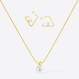 NECKLACE+EARRINGS PEARL