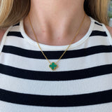NECKLACE+EARRINGS DARK GREEN