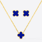 NECKLACE+EARRINGS DARK BLUE