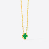 NECKLACE+EARRINGS DARK GREEN