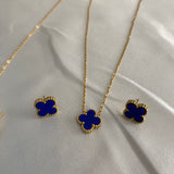 NECKLACE+EARRINGS DARK BLUE